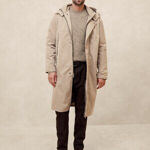 Banana Republic Factory Oversized Water Resistant Taupe Modern Anorak